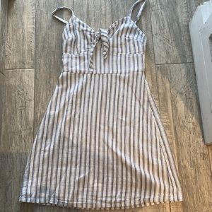 white with blue stripes dress from hollister